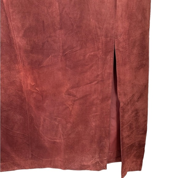 Evan Davies Womens Dark‎ Brown Suede Leather Maxi Skirt With Front Split Size 14 - Picture 4 of 13